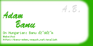 adam banu business card